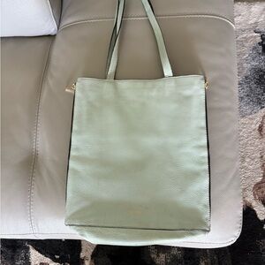 Mint Green Leather Clutch